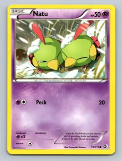 Natu Common Legendary Treasures #55/113 TCG Pokemon Card NM - Image 1