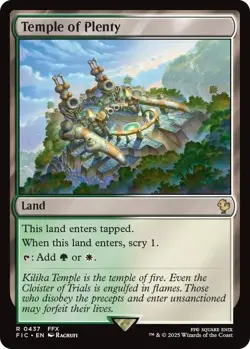 MTG magic 1x Temple of Plenty SURGE FOIL (M/NM) Commander Final Fantasy - Image 1