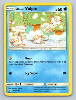 Alolan Vulpix Common SM - Ultra Prism #30/156 TCG Pokemon Card NM - Image 1