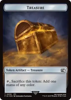 MTG Magic 1x Clue Token FOIL/ Treasure Token FOIL (M/NM) Final Fantasy - Image 2