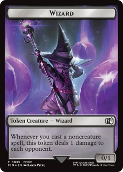 MTG Magic 1x Hero Token #31 FOIL/ Wizard Token FOIL (M/NM) Final Fantasy - Image 2