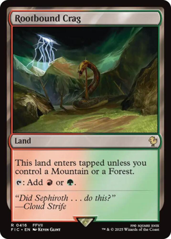MTG magic 1x Rootbound Crag SURGE FOIL (M/NM) Commander Final Fantasy - Image 1