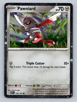 Pawniard Common SV03: Obsidian Flames #148/197 Cosmos Holo tcg Pokemon Card - Image 1