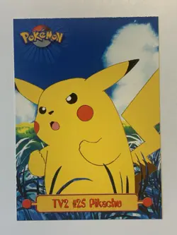 1999 Topps Pokemon TV #TV2 Pikachu #25 Black Logo (D) FREE COMBINED SHIPPING - Image 1