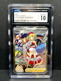 CGC 10 Irida GG63/GG70 Crown Zenith Full Art Pokemon TCG Trainer Card - Image 1