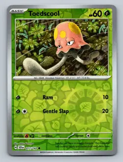 Toedscool Common SV07: Stellar Crown #017/142 Reverse Holo tcg Pokemon Card NM - Image 1
