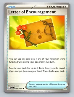 Letter of Encouragement Uncommon SV03: Obsidian Flames #189/197 tcg Pokemon Card - Image 1
