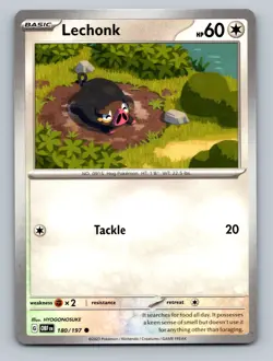 Lechonk Common SV03: Obsidian Flames #180/197 tcg Pokemon Card NM - Image 1