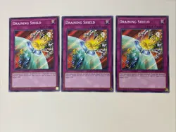 Yugioh - Draining Shield x 3 - 1st Edition - NM - Plus Free Holographic Card - A - Image 1