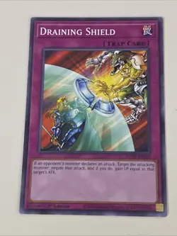 Yugioh - Draining Shield x 3 - 1st Edition - NM - Plus Free Holographic Card - A - Image 2