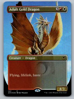 Adult Gold Dragon (Borderless) 297 Adventures in the Forgotten Realms Magic Foil - Image 1