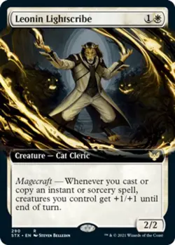 1x Leonin Lightscribe - Foil - Extended Art Near Mint MTG Magic - Kid Icarus - - Image 1