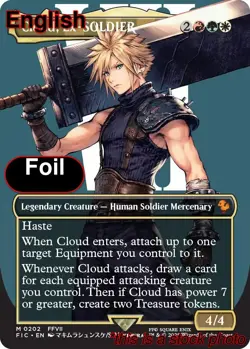 EN - Foil - Cloud, Ex-SOLDIER (Borderless) - 202 - FIC - NM - Image 1