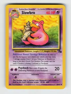 Slowbro 43/62 Unlimited Uncommon Fossil Pokemon 1999 Lightly Played - Image 1