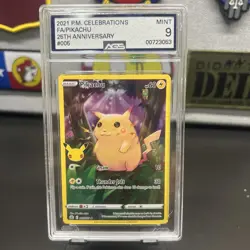 Pikachu – Full Art (2021 Pokemon Celebrations – 25th Anniversary) – AGS 9 MINT - Image 1