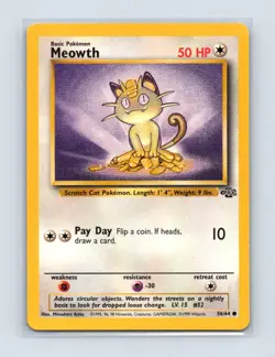 Meowth 56/64 Common Jungle Pokemon Unlimited Lightly Played - Image 1