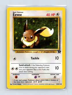 Eevee 55/82 Common Team Rocket Pokemon Unlimited Lightly Played - Image 1