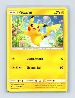 Pikachu 19/68 Common Hidden Fates Pokemon Lightly Played - Image 1