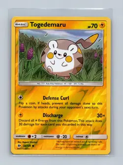 Togedemaru 53/149 Common SM Base Set Pokemon Reverse Holo Lightly Played - Image 1
