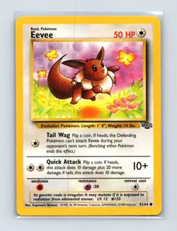 Eevee 51/64 Common Jungle Pokemon Unlimited Lightly Played - Image 1