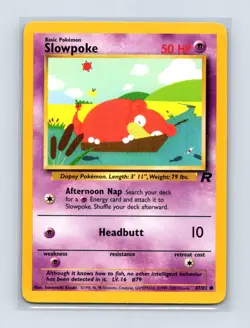 Slowpoke 67/82 Common Team Rocket Pokemon Unlimited Lightly Played - Image 1
