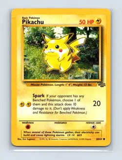 Pikachu 60/64 Common Jungle Pokemon Unlimited Lightly Played - Image 1