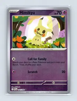 Mimikyu 042/094 Common Phantasmal Flames Pokemon Reverse Holo Lightly Played - Image 1