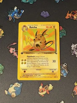 Pokemon Cards Raichu 29/62 Rare Fossil FIRST EDITION WOTC - (NM-) - Image 1