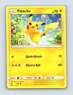 Pikachu 19/68 Common Hidden Fates Pokemon Lightly Played - Image 1