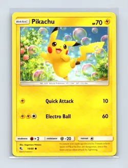 Pikachu 19/68 Common Hidden Fates Pokemon Lightly Played - Image 1