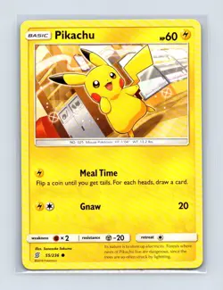 Pikachu 55/236 Common Unified Minds Pokemon Lightly Played - Image 1