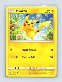 Pikachu 19/68 Common Hidden Fates Pokemon Lightly Played - Image 1