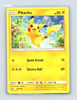 Pikachu 19/68 Common Hidden Fates Pokemon Lightly Played - Image 1