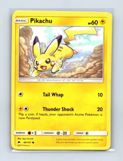 Pikachu 40/147 Common Burning Shadows Pokemon Lightly Played - Image 1