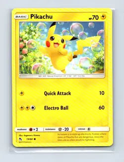 Pikachu 19/68 Common Hidden Fates Pokemon Lightly Played - Image 1