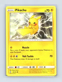Pikachu 66/236 Common Cosmic Eclipse Pokemon Lightly Played - Image 1
