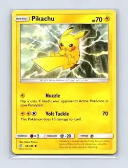 Pikachu 66/236 Common Cosmic Eclipse Pokemon Lightly Played - Image 1
