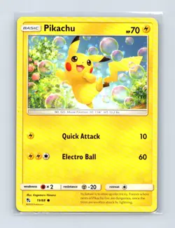 Pikachu 19/68 Common Hidden Fates Pokemon Lightly Played - Image 1