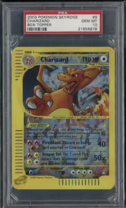 Skyridge Charizard Jumbo Topper PSA 10 Holo Crystal GEM MINT 2003 Pokemon #9/12 - Image 1