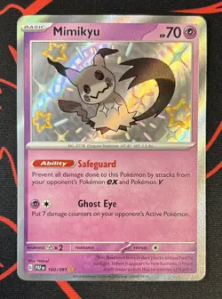 The Pokemon Company Mimikyu 160/091 SV: Paldean Fates Shiny Rare Holo EN 70 HP - Image 1