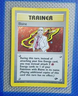 Pokemon TCG Blaine Trainer Gym Challenge Holo Card 17/132 Unlimited Rare - Image 1
