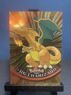 Topps Pokemon TV Animation Edition #06 Charizard Foil Black Label - HP-DMG - Image 1