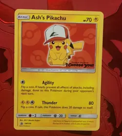 Ash's Pikachu SM109 Movie Exclusive Black Star Promo NM Pokemon Card English - Image 1