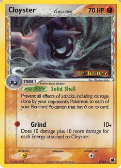 Cloyster 14/101 Rare Dragon Frontiers Pokemon Reverse Holo Moderately Played - Image 1
