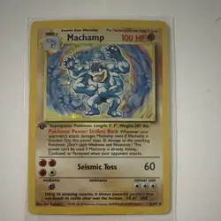 WOTC Pokemon TCG Machamp 8/102 Base Set Holo Rare 1999 English 100 HP 1st Ed - Image 1