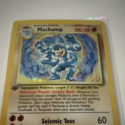 WOTC Pokemon TCG Machamp 8/102 Base Set Holo Rare 1999 English 100 HP 1st Ed - Image 2