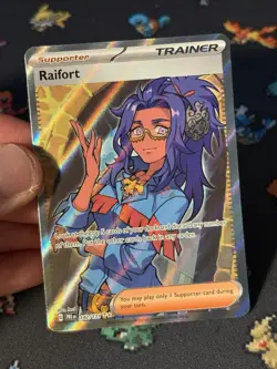 Pokemon Cards Raifort 142/131 Full Art Secret Rare Prismatic Evolutions - (NM) - Image 2