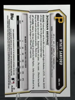 2026 Bowman Wyatt Sanford Aqua Mojo Auto 120/125 #BMA-WS Pirates - Image 2