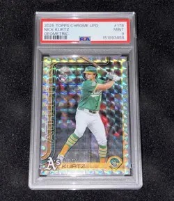 2025 Topps Chrome Update Series - Nick Kurtz #178 Geometric Refractor PSA 9 - Image 1