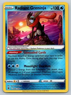 Pokemon SWSH10: Astral Radiance Radiant Greninja 046/189 Radiant Rare Holo - Image 1